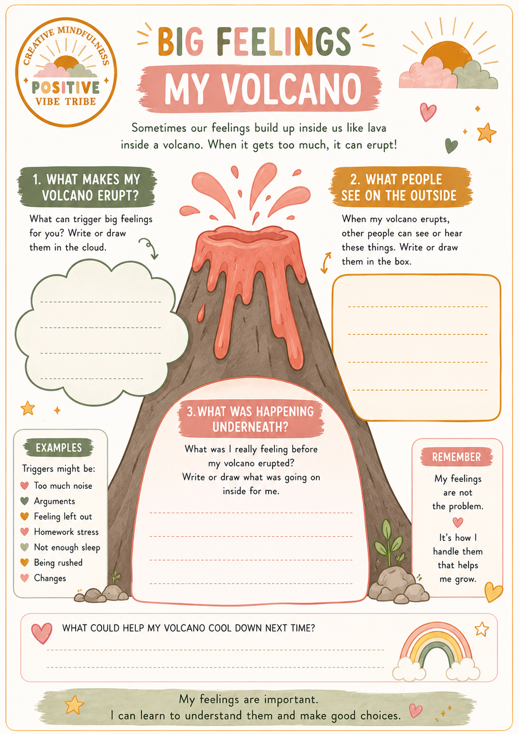 The Volcano Inside| Guided Visualisation experience for BIG FEELINGS + Self Regulation + Activity 🌋