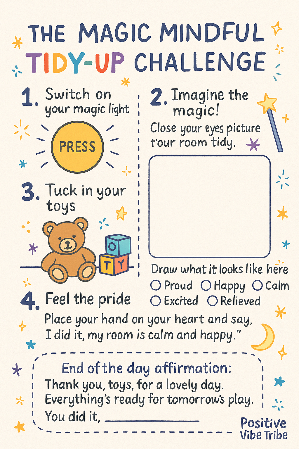 Calm & Tidy-Up – Guided Meditation + FREE Printable Activity for kids (7 minutes)