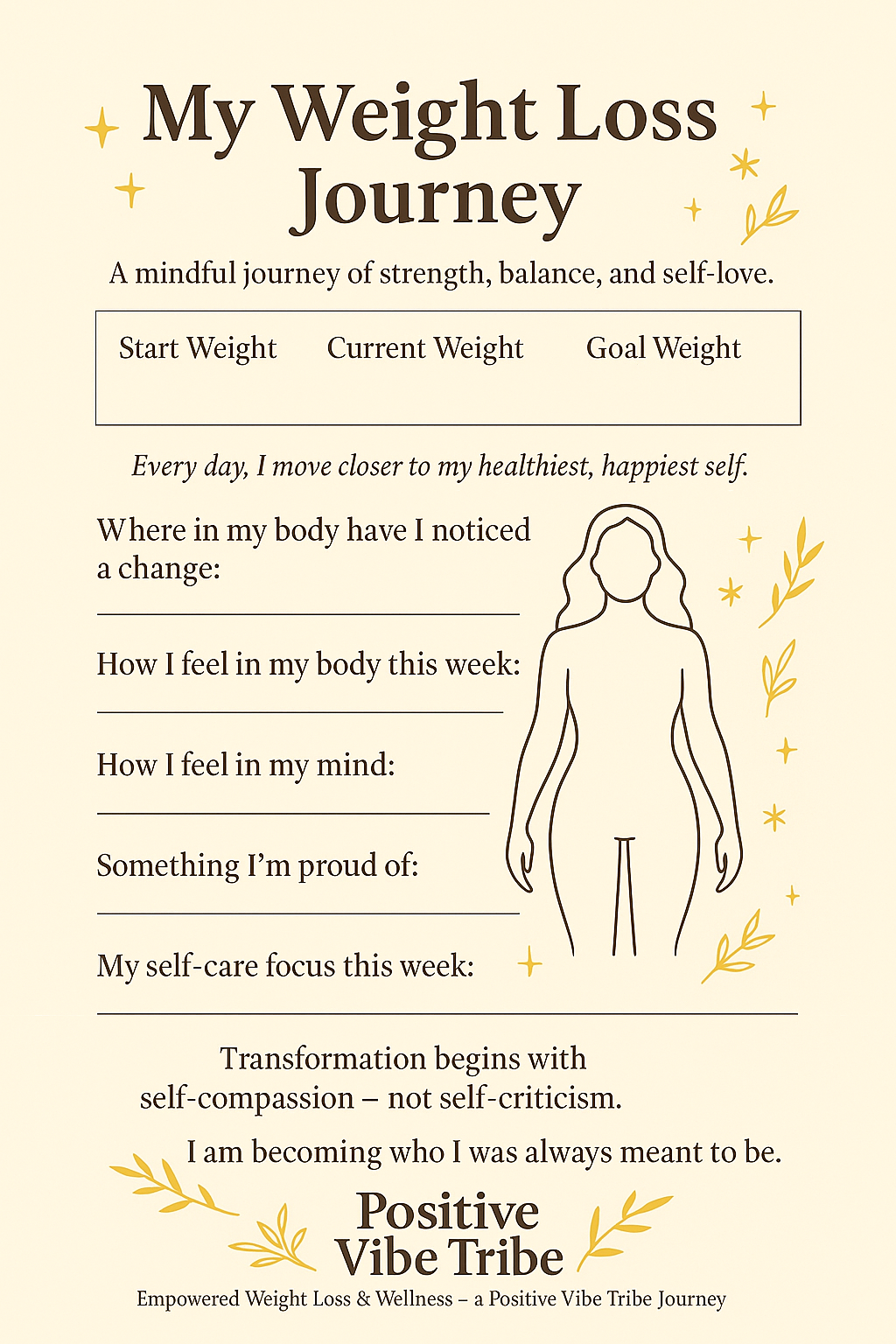 Empowered WEIGHT LOSS Mindful Audio Experience & Wellness support pack ✨🪶