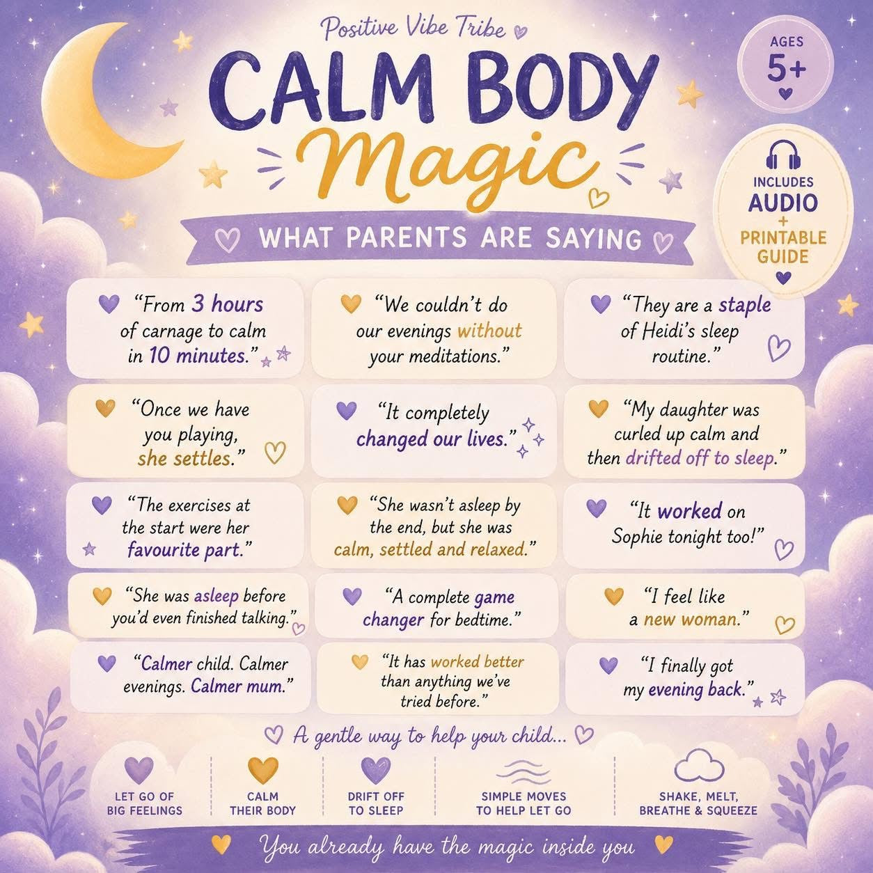 Calm Body Magic 🌙 | 22 Minute Bedtime Audio for Busy Minds & Busy Bodies 💫