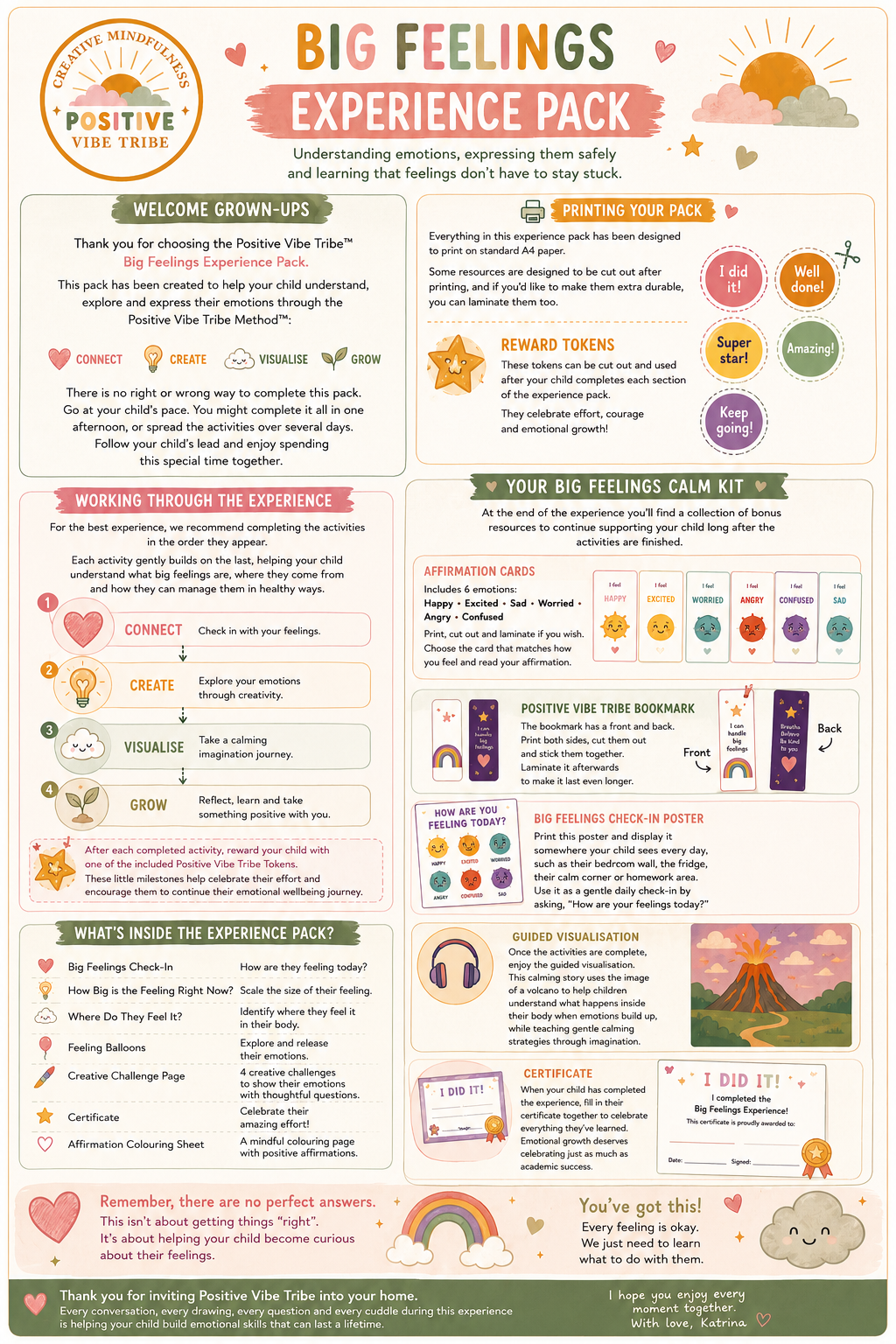 🌋 Big Feelings Experience Pack™ | Printable Activities + £7 Guided Visualisation + Bonus Digital Goodie Bag! 💫