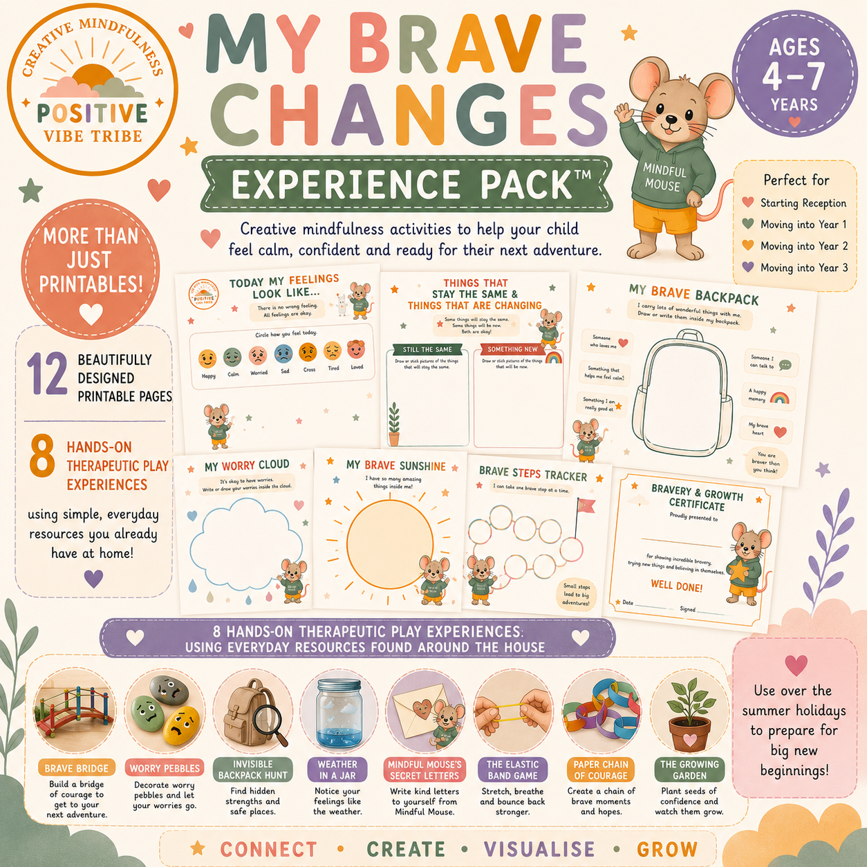 My Brave Changes Experience Pack™️ | Creative Regulation Activities for School Transitions (Ages 4–7)
